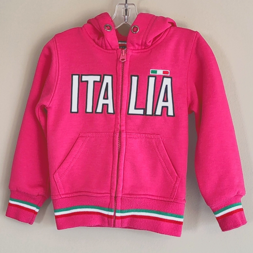 Italia pink zip up hoodie